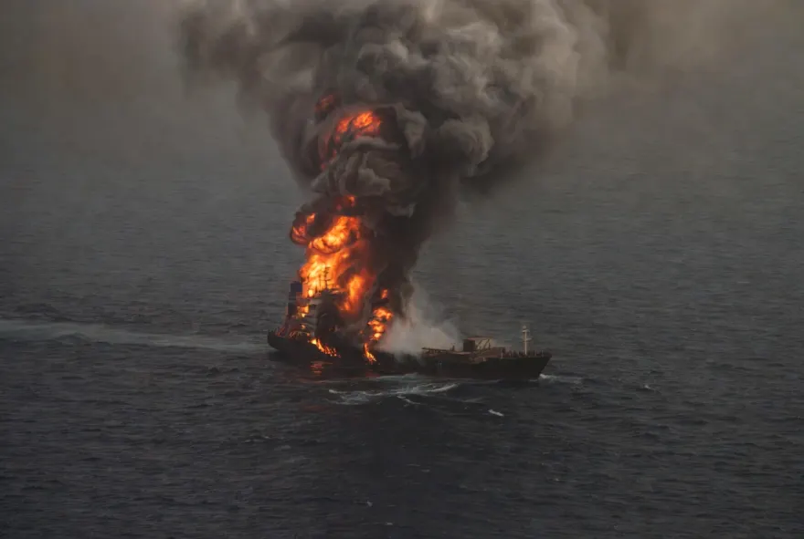 Tanker strikes naval mine in Strait of Hormuz