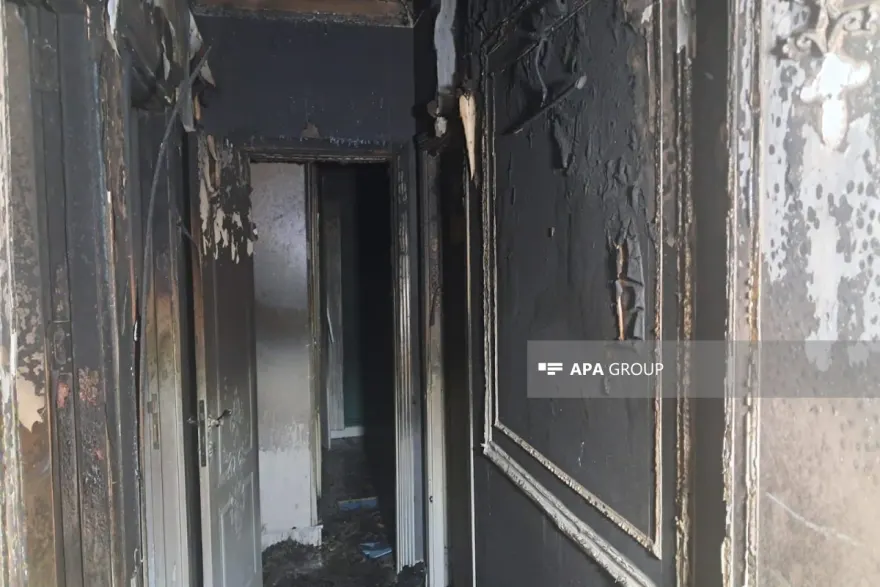 Bakıda yaşayış binasında yanğın olub, bina sakinləri təxliyə edilib - FOTO