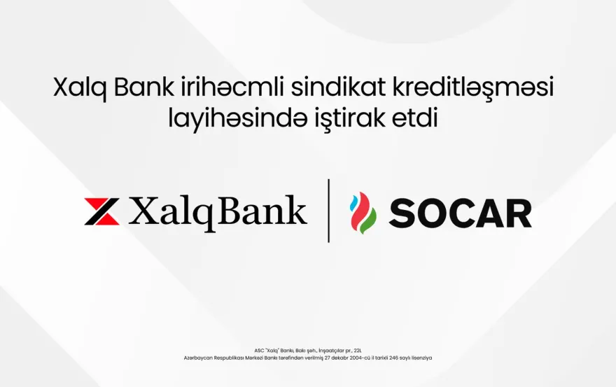 Xalq Bank 1,6 milyard dollarlıq beynəlxalq maliyyələşmə layihəsində iştirak edib