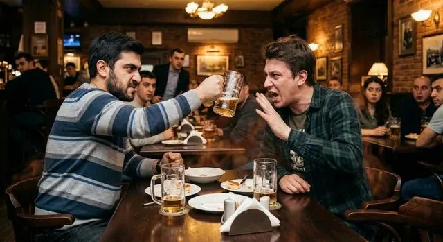 Ata zarafatına görə pivə bakalını dostunun başında sındırdı
