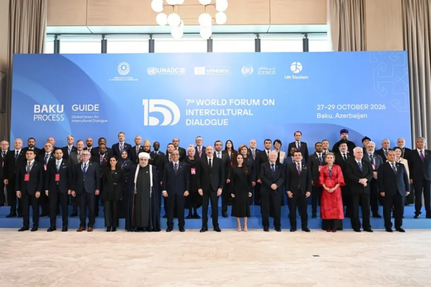 Prezident İlham Əliyev VII Ümumdünya Mədəniyyətlərarası Dialoq Forumunun açılışında çıxış edir