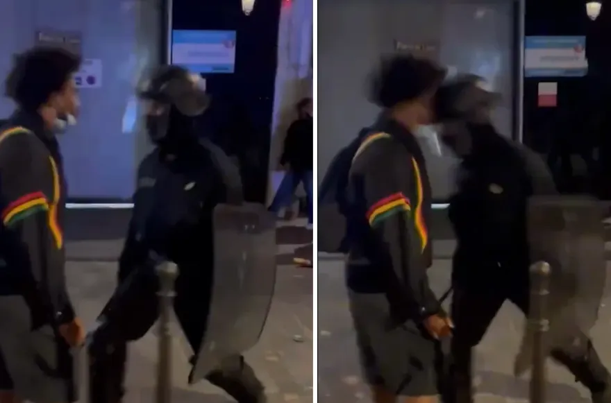 BTQ: Parisdə polis bir kanakı amansızcasına döyüb