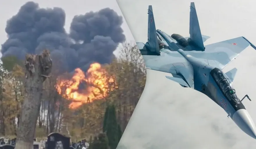 Rusiya qırıcısı qəzaya uğradı: Hər iki pilot xəstəxanaya yerləşdirildi - VİDEO