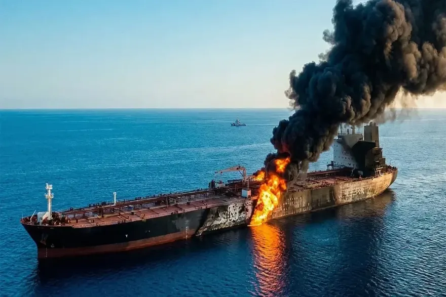 Hörmüzdə tanker yandı