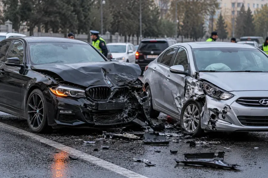 Bakıda ağır qəza: BMW və "Hyundai" toqquşdu, ölən var