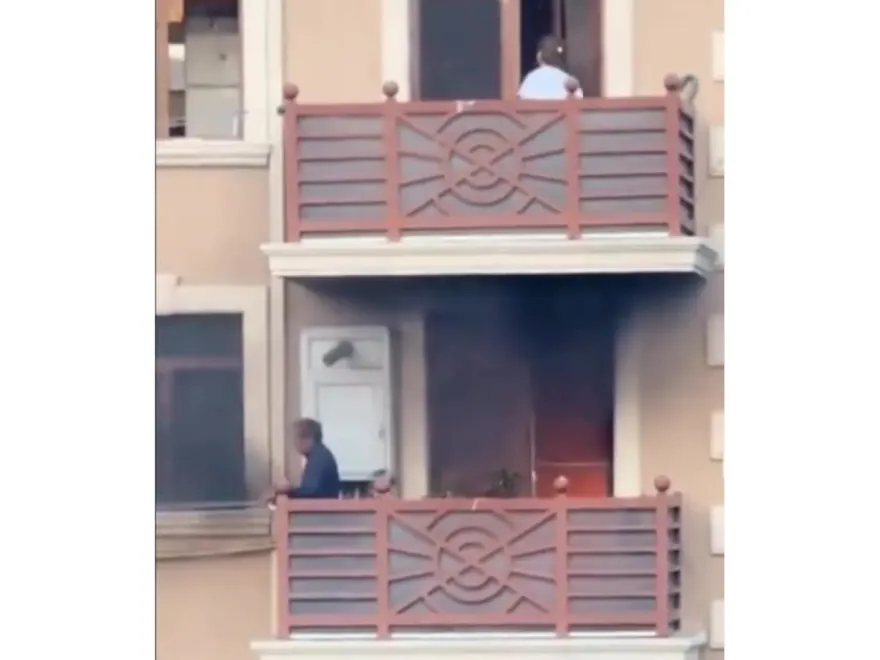 Alt qonşunun evi yanır, qadın da ev işlərinin hayında